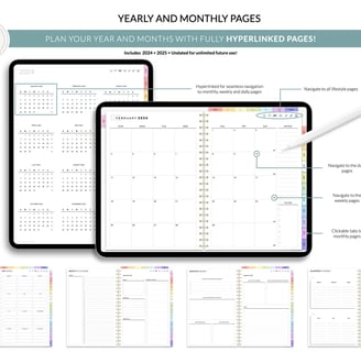 Best Way to Make Your Own Digital Planner  , building digital planner hyperlinks page Monthly yearly