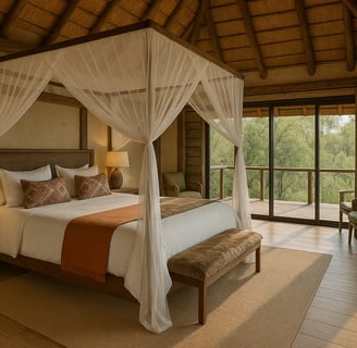 Luxury safari lodge bedroom