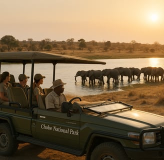 safari game drive in Chobe National Park, Botswana