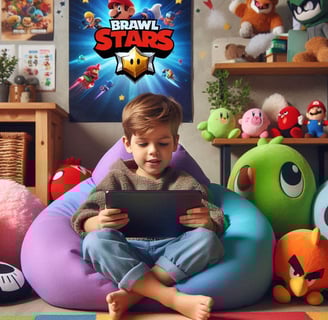 niño jugando brawl stars