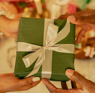 holding gift box