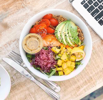 fresh meal bowl on the table