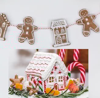 gingerbread home with creem and suger