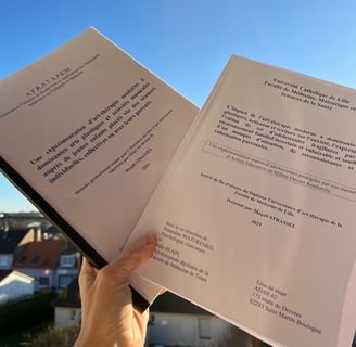 Photos du mémoire et de l'article de fin d'études de Magali Strassel, art-thérapeute