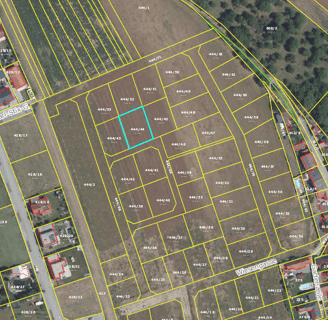 a map of a large area with a blue square area
