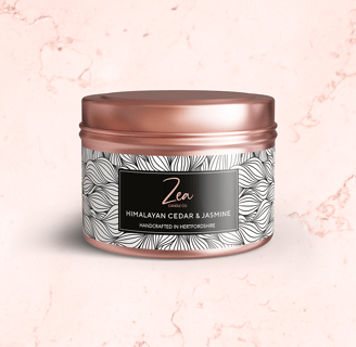 Himalayan Cedar and Jasmine scented copper tin candle