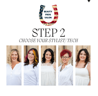 step 2 choose your stylist or tech with photos of our staff