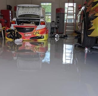 Monster Flex Solid Color Epoxy Coating is Racecar Shop - P2R