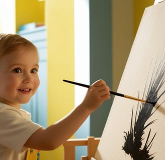 Kind malt Bild