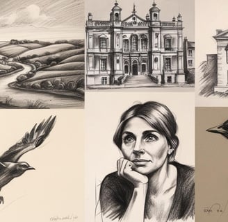 einfache Kohlezeichnungen