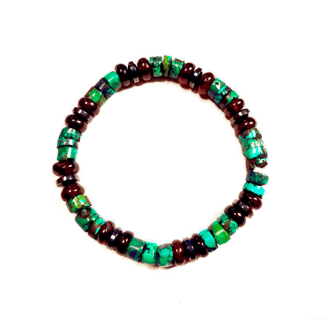 Turquoise and Garnet stone semiprecious stone bracelet