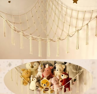 large stuffed animal holder, designed to keep a crowd of cuddly friends neatly stored.