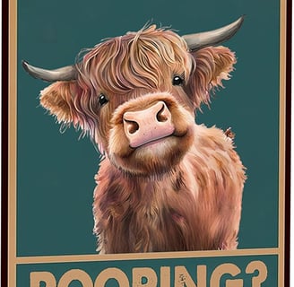 Add Some Humor to Your Bathroom with This Highland Cow Sign