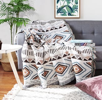 Warm Up Your Home with This Vibrant Aztec Throw Blanket