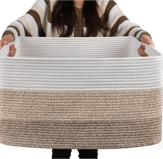 100% natural cotton laundry basket, designed with safety and durability in mind.