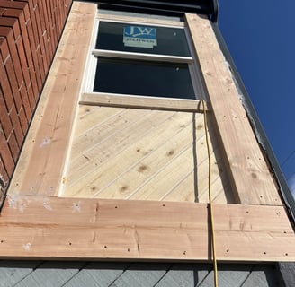 window installation under construction