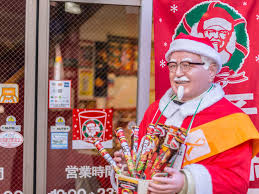 Traditional KFC dinner in Japan held by Col. Sanders