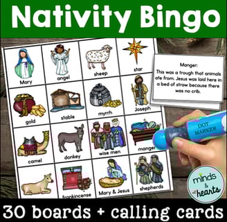 Nativity Bingo game