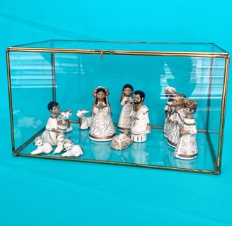 Nativity in display case