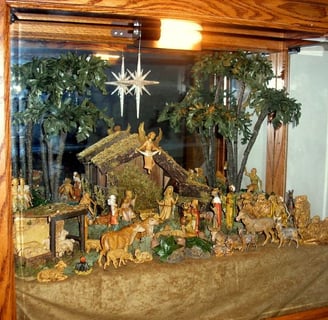 Nativity in display case