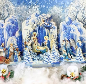 Winter Nativity scene