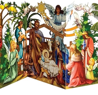 Folding Nativity card scene