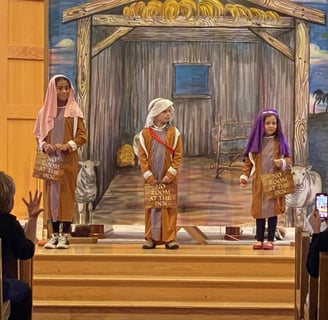 Nativity play, no room at the inn