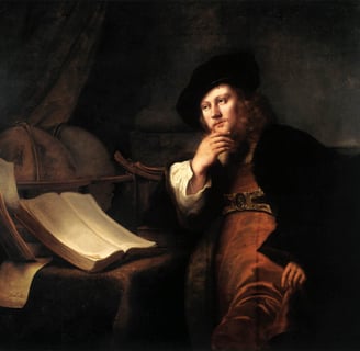 Ancient scholar thinking