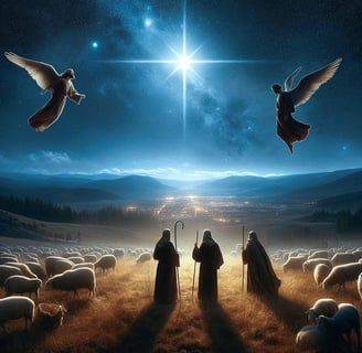 Star of Bethlehem with angels