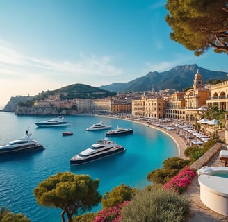 a boat in the water near a beach in Menton