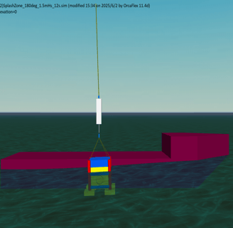 OrcaFlex simulation of splash zone crossing