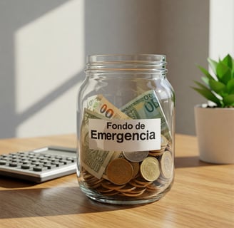 a jar of coins and a calculator in a jar