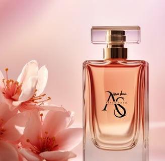 a perfume bottle with a pink flower at attarsouq customer review