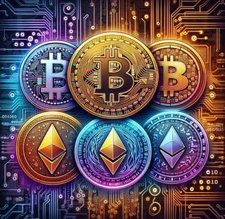ilustracao de criptomoedas