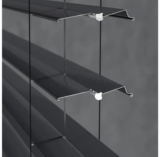 a black and white blinds with a black blind blind