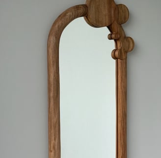 Miroir contemporain artisanale noyer