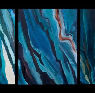 "Blue Runoff" Acrylic and Geon 90 $875