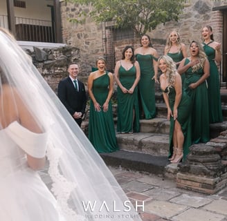 Antigua Guatemala wedding photographer-bridesmaids first look of bride