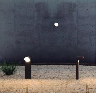 Conjunto de balizas de exterior 02 para iluminación de caminos y jardines, diseño moderno