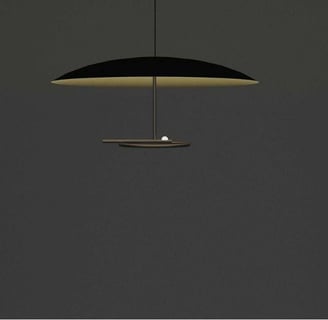 Lámpara colgante FLUXA de diseño plano y minimalista, con luz descendente