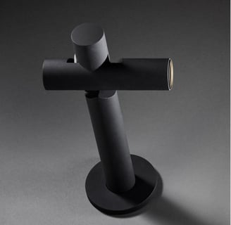  Baliza de exterior KIBE negra con doble foco orientable, ideal para jardines y terraza