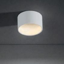 Foco de superficie cilíndrico NECK blanco, con luz difusa indirecta