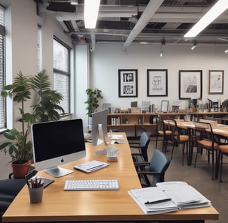A modern industrial setting featuring an automated assembly line machine enclosed in glass. The room is well-lit with a sleek design, including wooden accents and clean surfaces. There is a focus on the machinery, with components visible inside the enclosure.