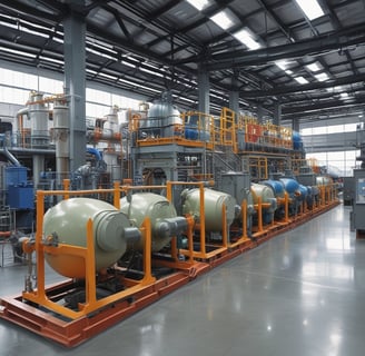 A large white industrial truck with "Calex Engineering Co." branding on the side is parked in an outdoor industrial setting. The truck has multiple axles and shiny metal tanks, indicating it may be used for specialized construction or engineering tasks. Additional buildings and equipment are visible in the background under a clear blue sky.