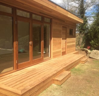 garden room with ceader cladding