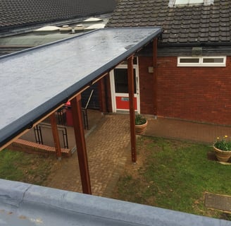 rubber roof for school walkway