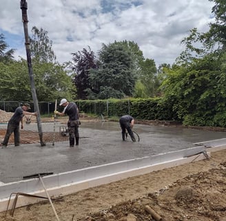 Concrete raft foundation by Lawtons Landscapes