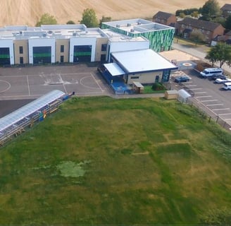 Aerial shot of school