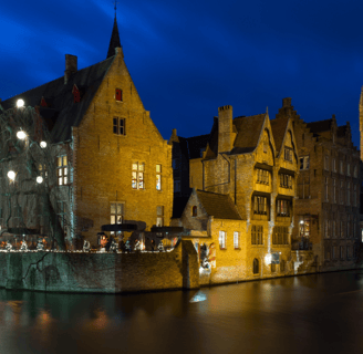 a cityscape of a bridge over a river