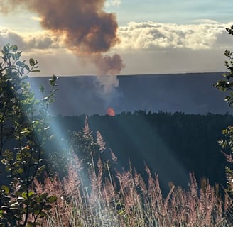 Kilauea eruption is seen from across the crater